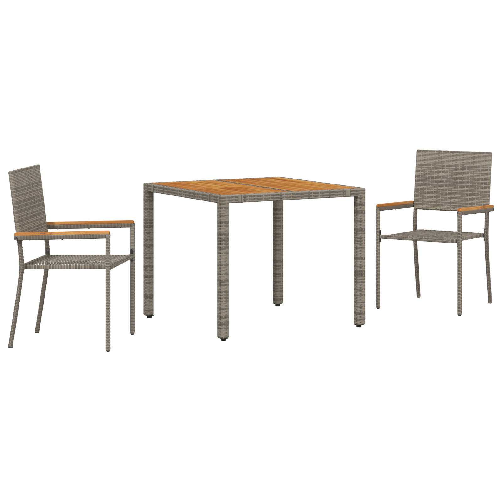 Hage Spisegruppe 3 pcs Grå 90 x 90 x 75 cm polyrotting