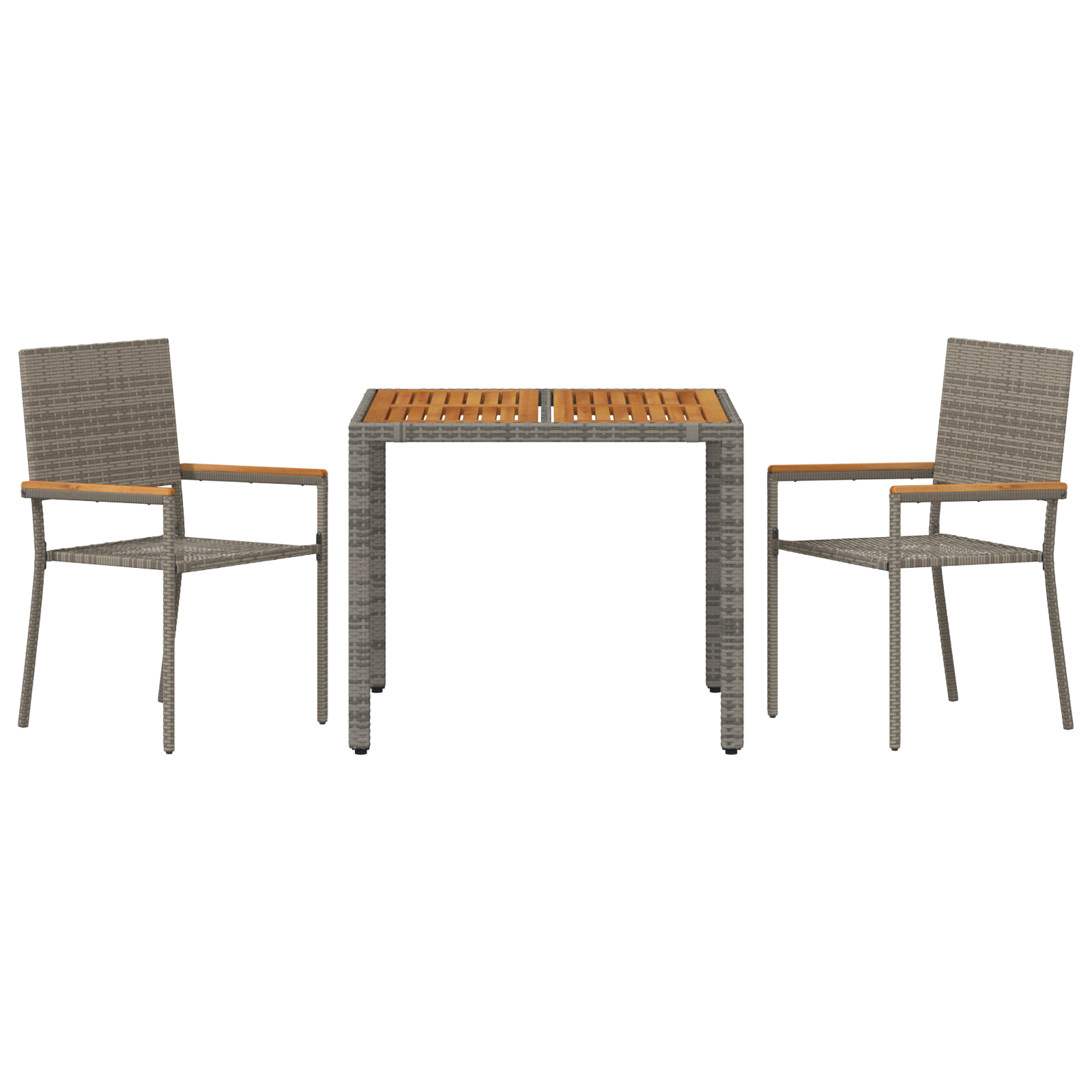 Hage Spisegruppe 3 pcs Grå 90 x 90 x 75 cm polyrotting