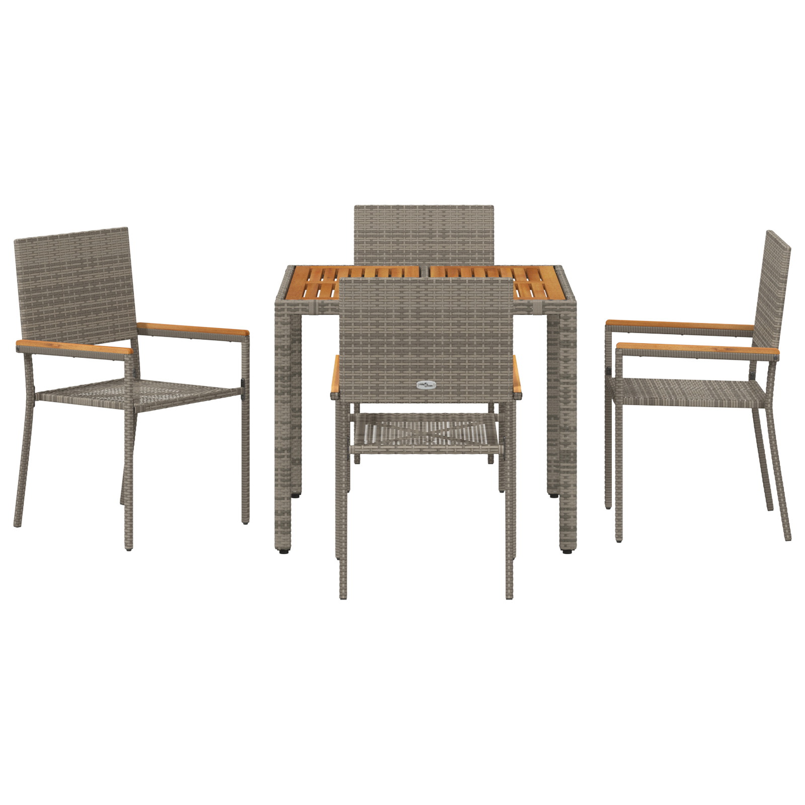 Hage Spisegruppe 5 pcs Grå 90 x 90 x 75 cm polyrotting
