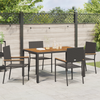 Hage Spisegruppe 5 pcs Svart, Tre 150 x 90 x 75 cm polyrotting