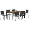 Hage Spisegruppe 7 pcs Svart 190 x 90 x 75 cm polyrotting
