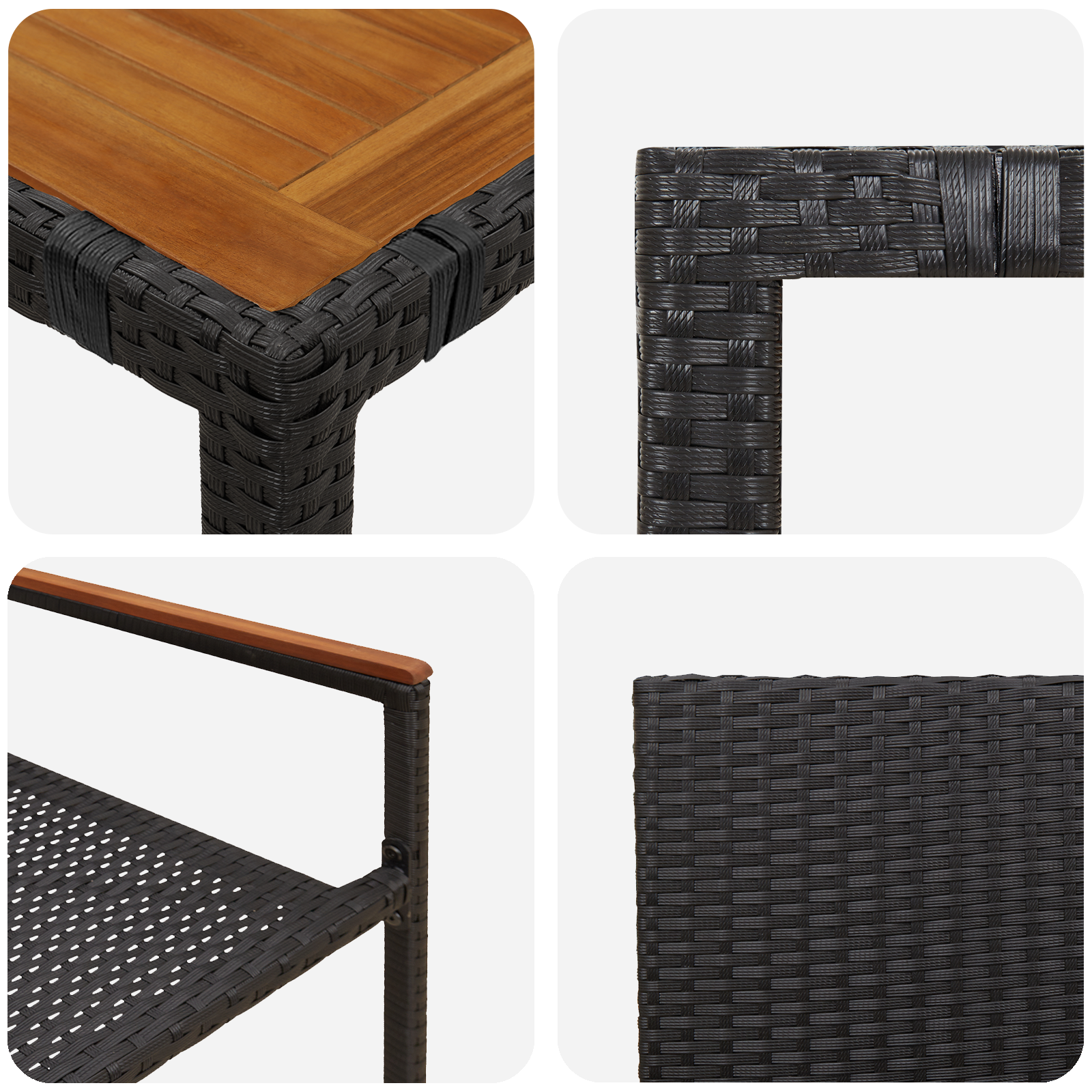 9 pcs Svart, brun 190 x 90 x 75 cm