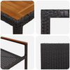 9 pcs Svart, brun 190 x 90 x 75 cm