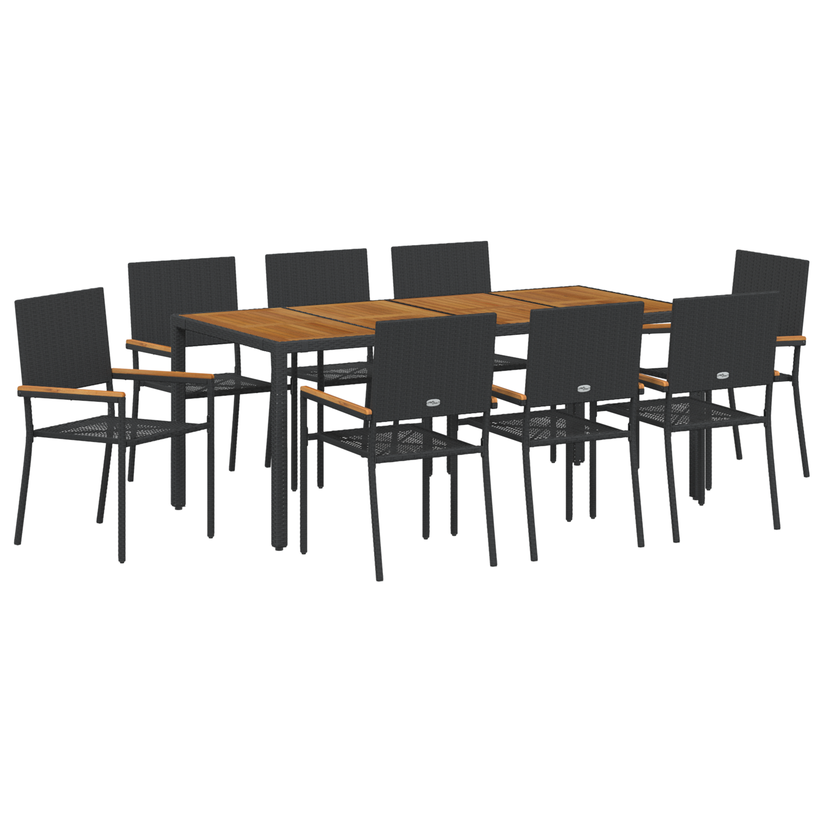 9 pcs Svart, brun 190 x 90 x 75 cm
