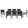 9 pcs Svart, brun 190 x 90 x 75 cm