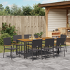 9 pcs Svart, brun 190 x 90 x 75 cm