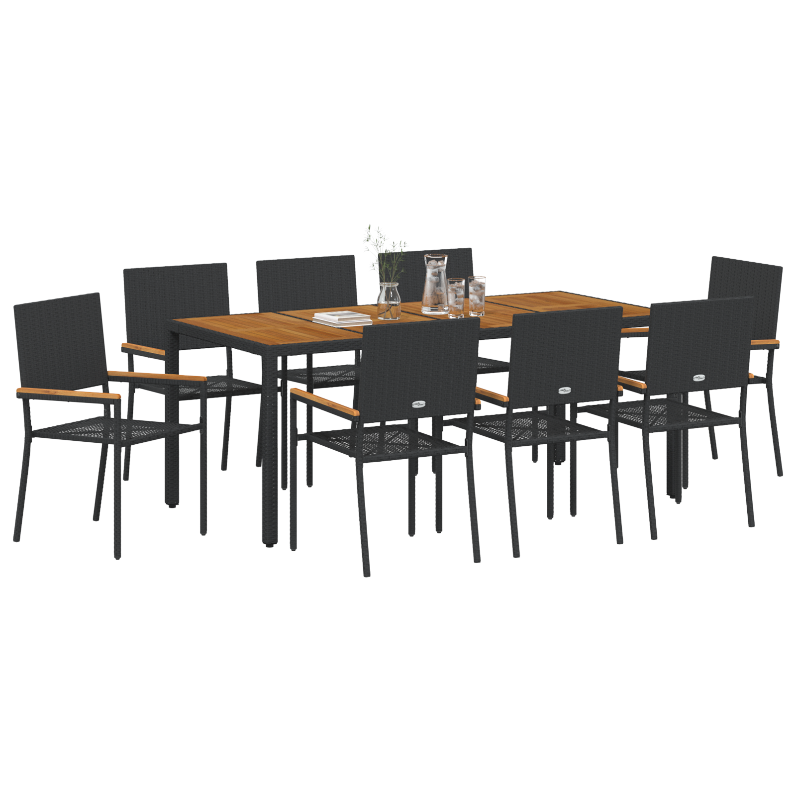 9 pcs Svart, brun 190 x 90 x 75 cm