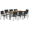 9 pcs Svart, brun 190 x 90 x 75 cm