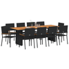 Hage Spisegruppe 11 pcs Svart Poly rattan