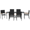 Hage Spisegruppe 7 pcs Svart 190 x 80 x 75 cm polyrotting