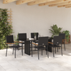 Hage Spisegruppe 7 pcs Svart 190 x 80 x 75 cm polyrotting