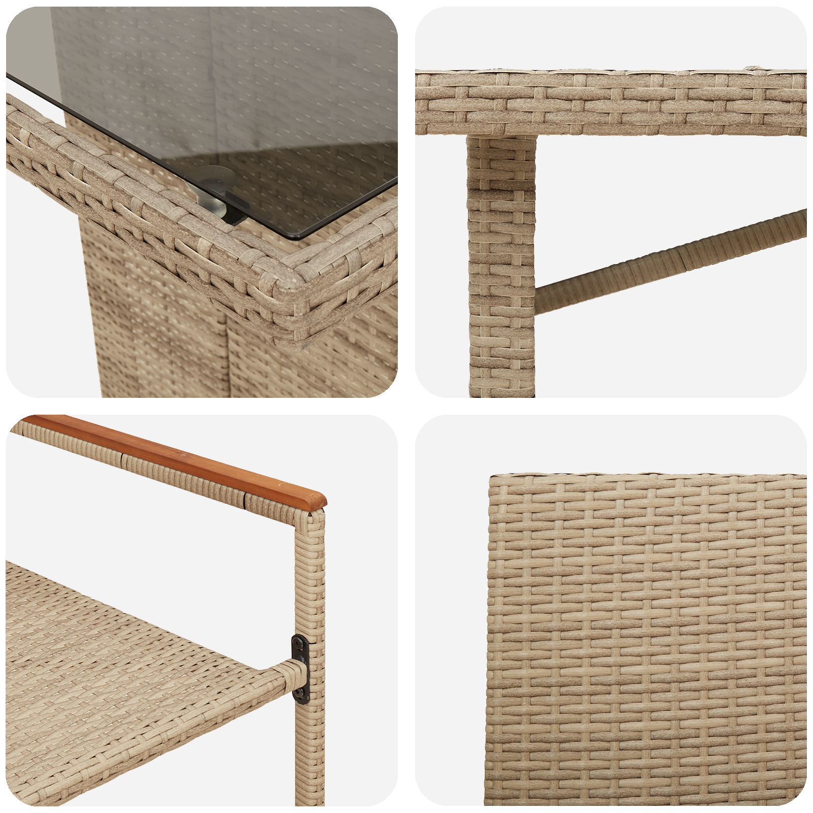Hage Spisegruppe 9 pcs Beige 190 x 80 x 75 cm polyrotting