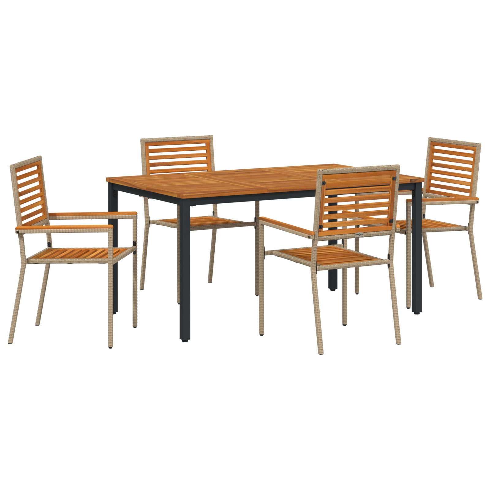 Hage Spisegruppe 4 pcs Beige 150 x 90 x 75 cm polyrotting