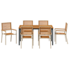 Hage Spisegruppe 7 pcs Beige, Brun 150 x 90 x 75 cm polyrotting