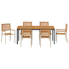 Hage Spisegruppe 7 pcs Beige 180 x 90 x 75 cm polyrotting