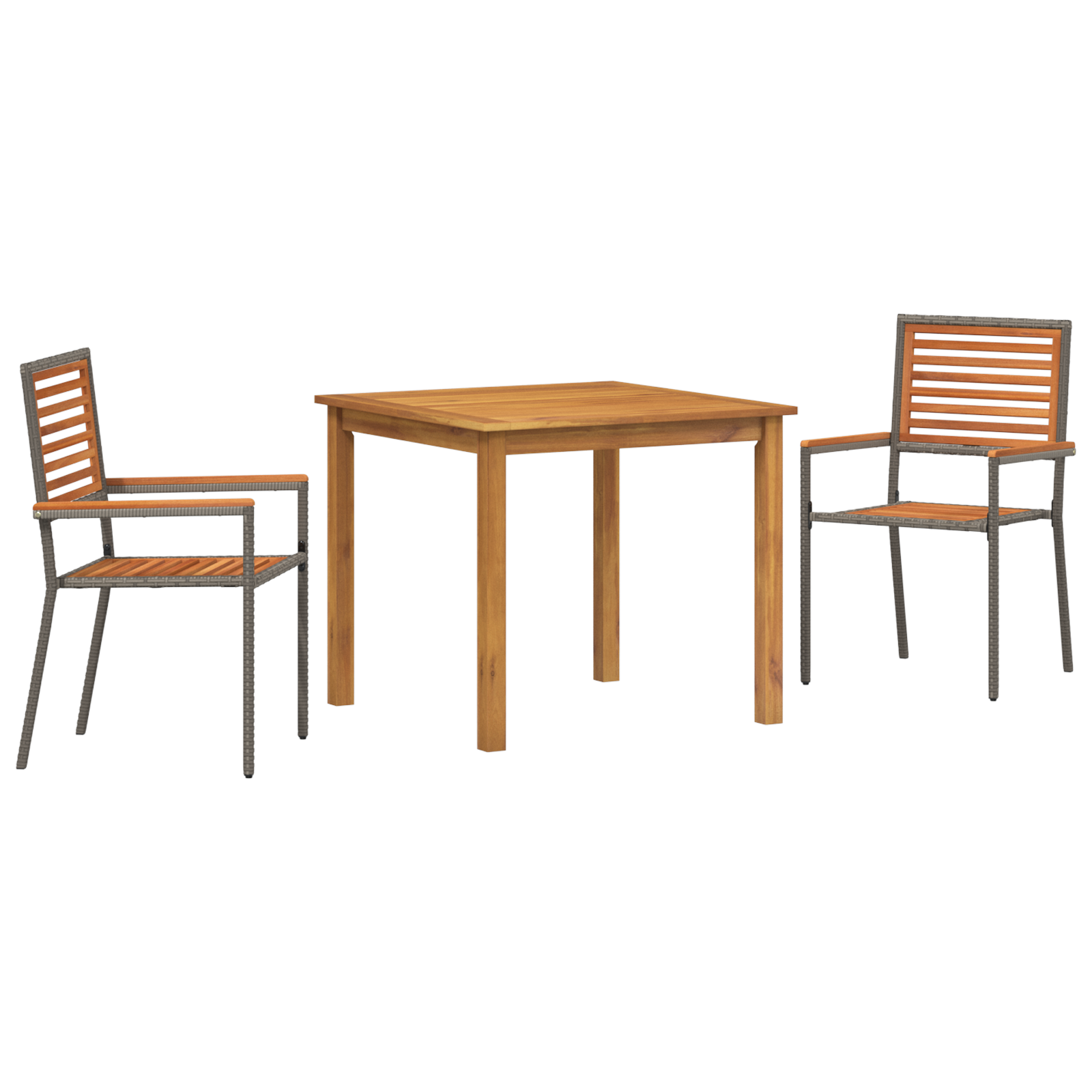 Hage Spisegruppe 3 pcs Grå Poly rattan