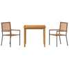 Hage Spisegruppe 3 pcs Grå Poly rattan