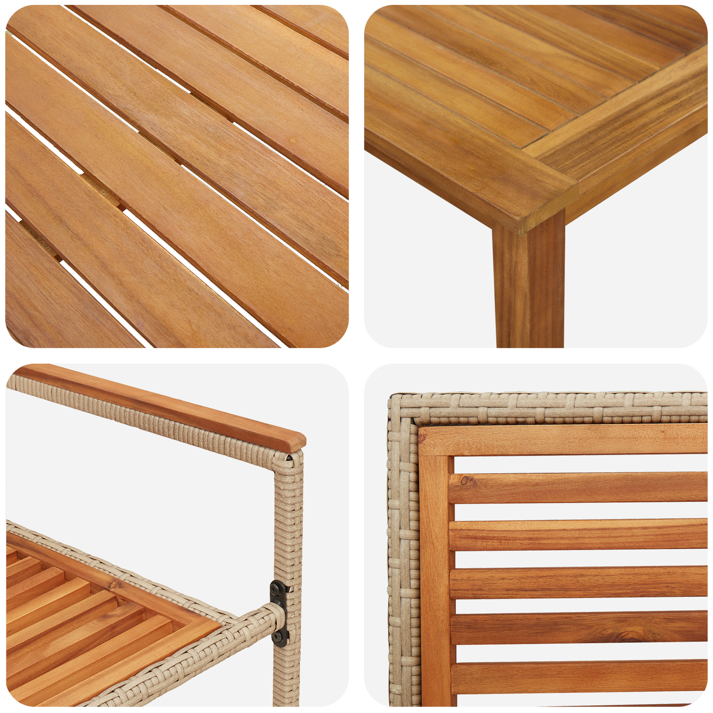Hage Spisegruppe 3 pcs Beige Solid akasietre