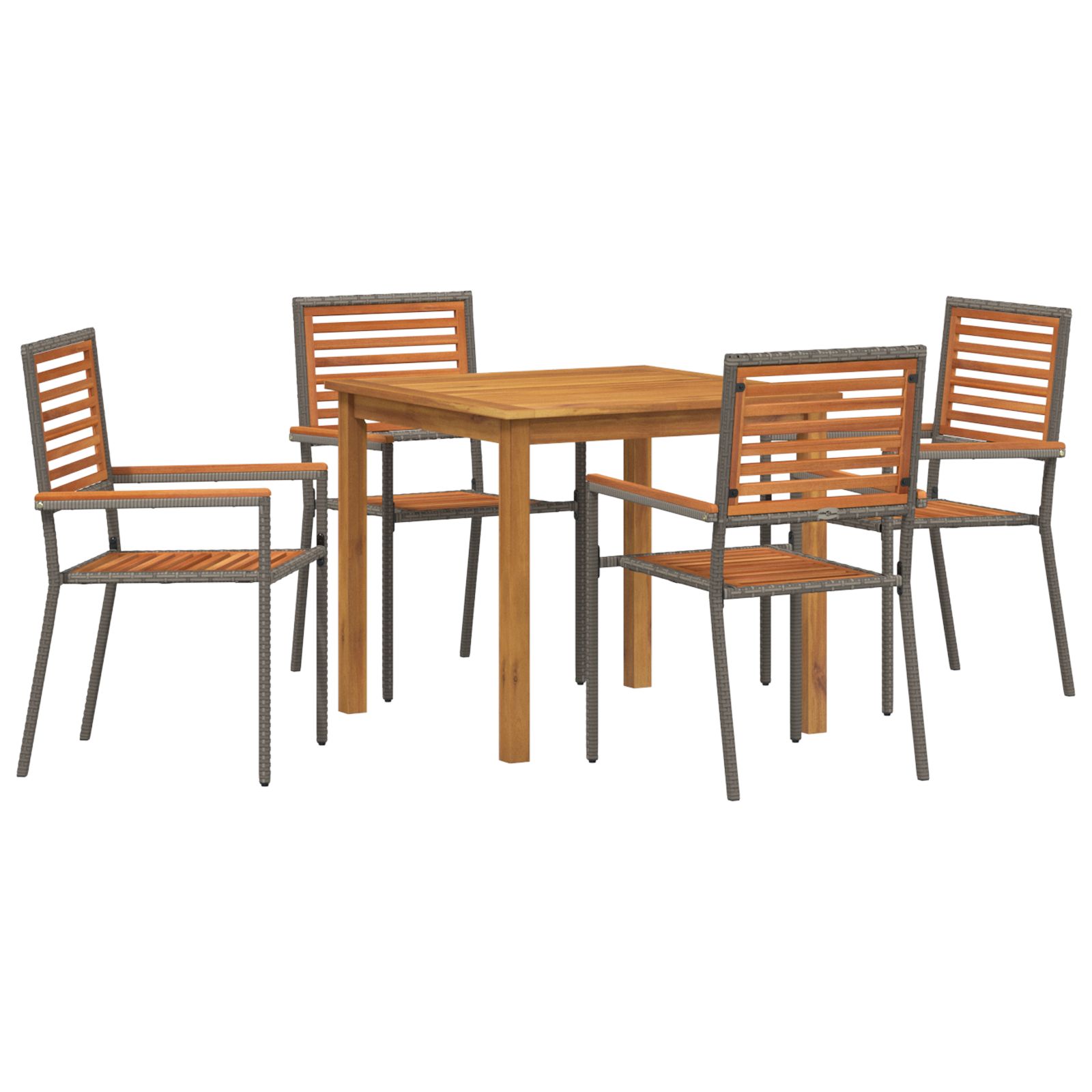 Hage Spisegruppe 5 pcs Grå Poly rattan