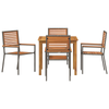Hage Spisegruppe 5 pcs Grå Poly rattan