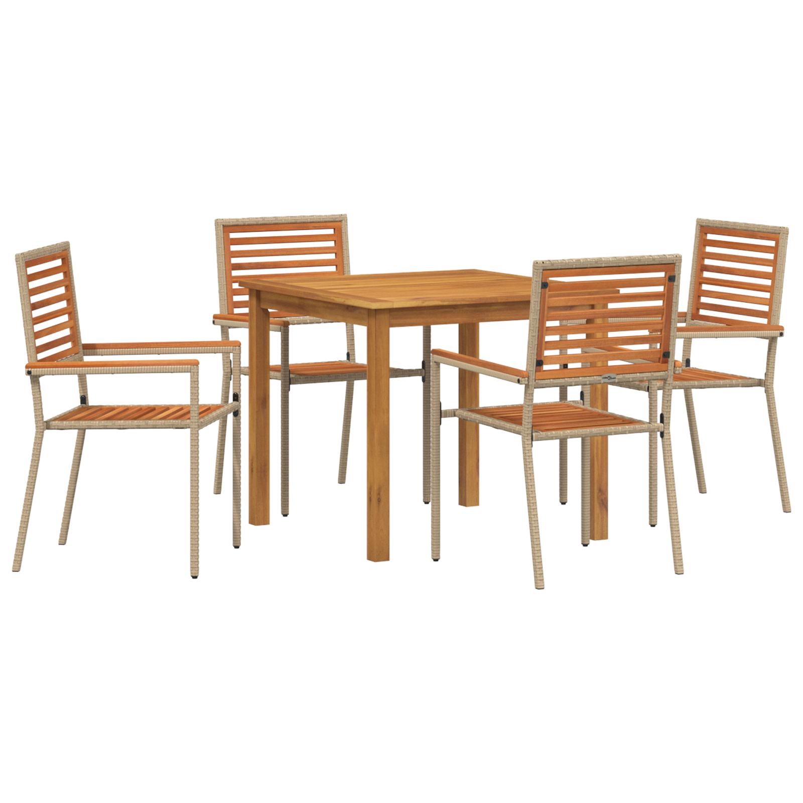 Hage Spisegruppe 5 pcs Beige Poly rattan