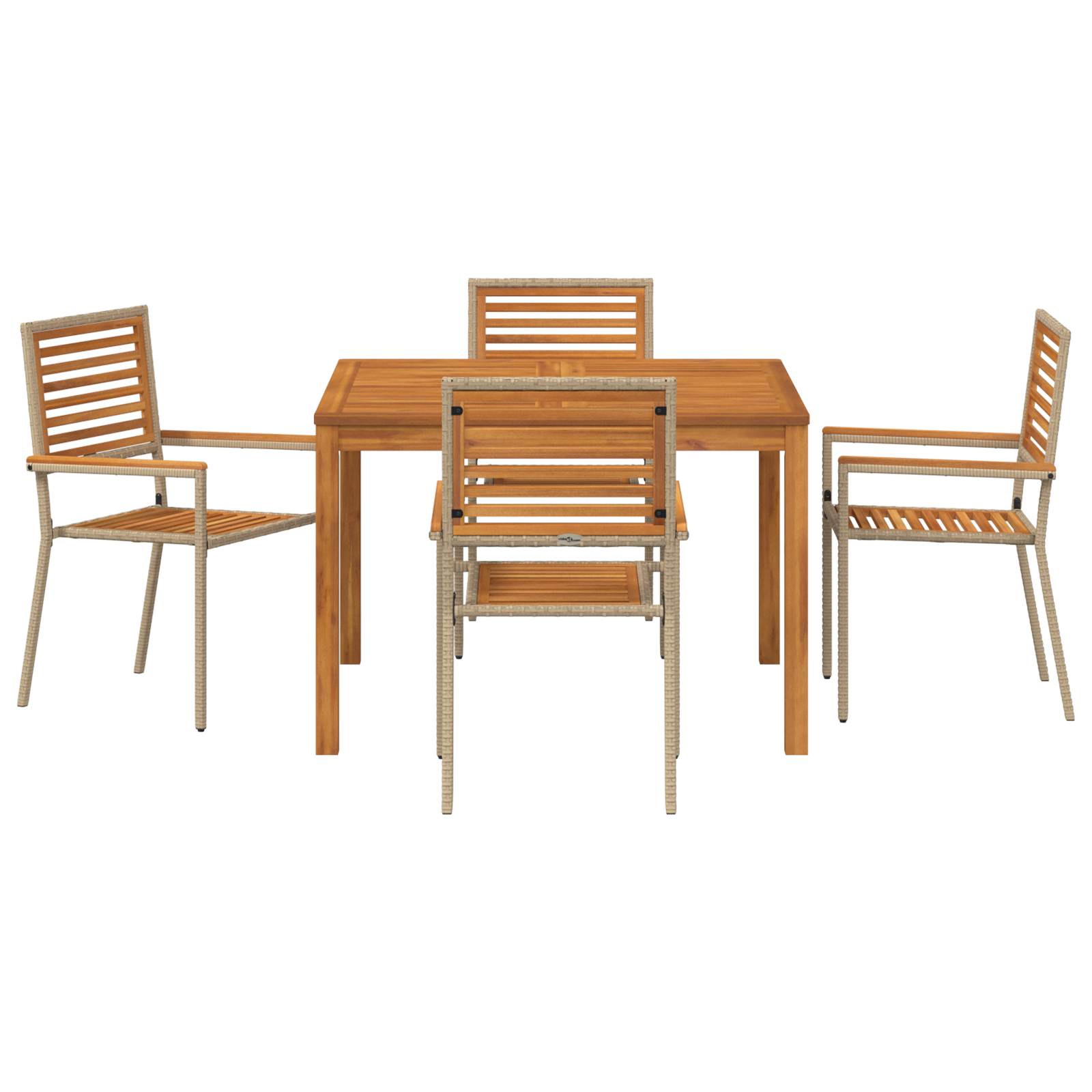 Hage Spisegruppe 5 pcs Beige Poly rattan