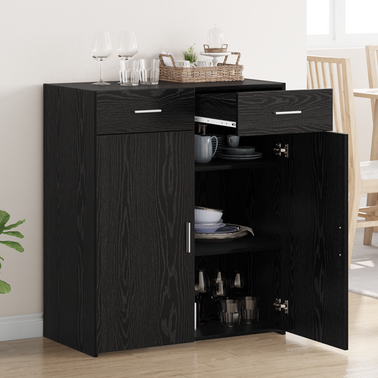 Oppbevaringsskap Svart eik 80 x 42.5 x 93.5 cm Konstruert tre