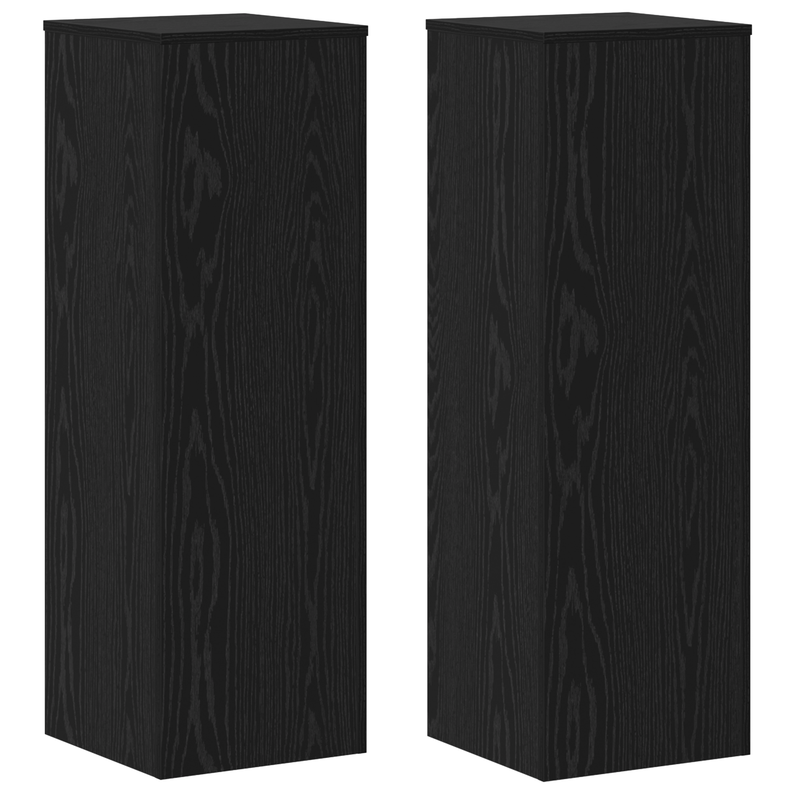 Planteholder 2 pcs Svart eik 33 x 33 x 100 cm Konstruert tre