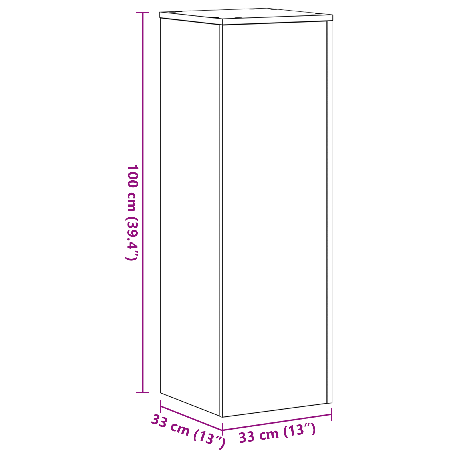 Planteholder 2 pcs Svart eik 33 x 33 x 100 cm Konstruert tre