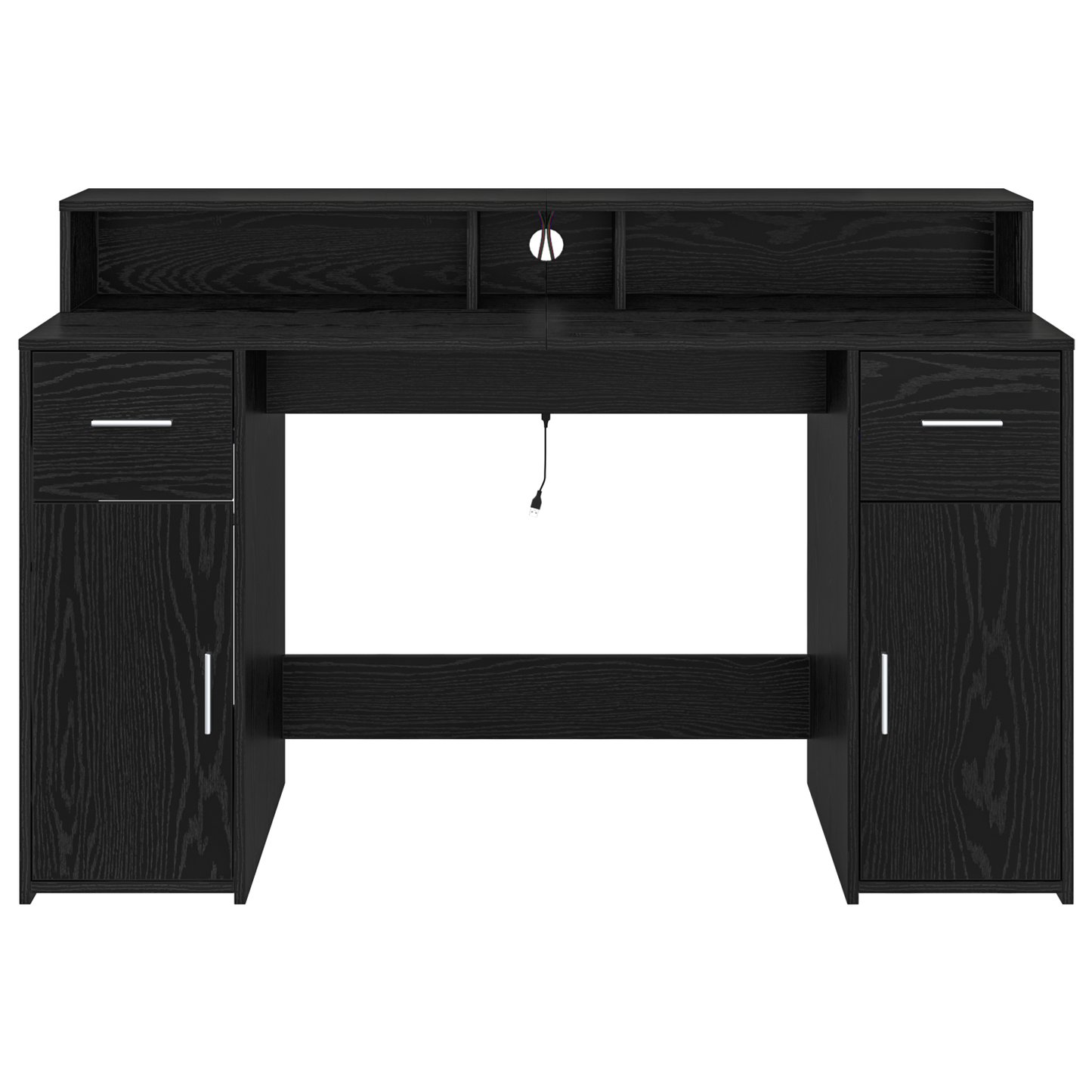Skrivebord med skuff Svart eik 140 x 55 x 91 cm Konstruert tre