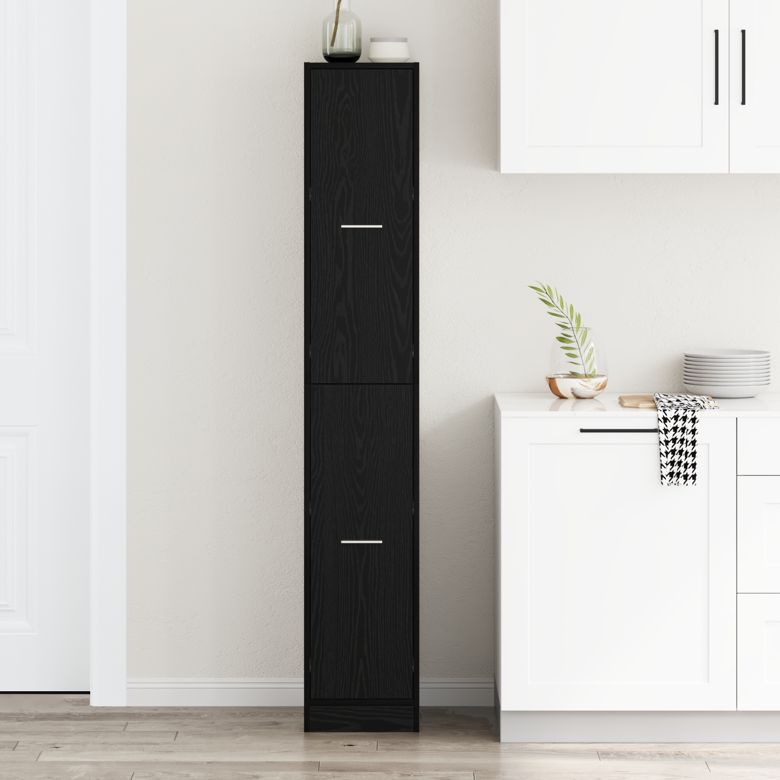 Apotekskap Svart eik 30 x 41 x 174.5 cm Konstruert tre