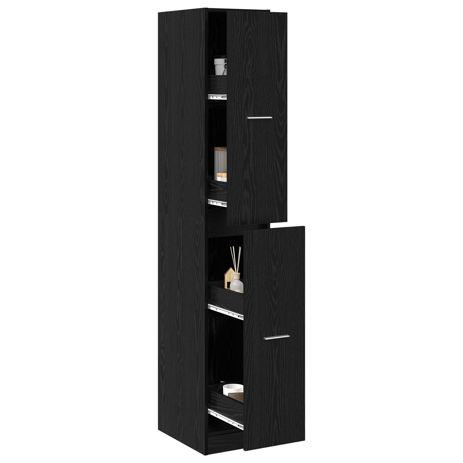 Apotekskap Svart eik 30 x 41 x 174.5 cm Konstruert tre
