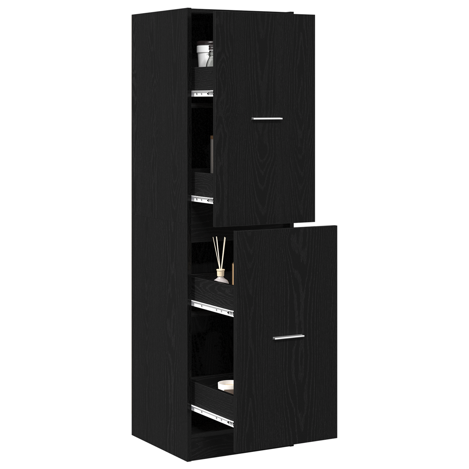 Apotekskap Svart eik 40 x 41 x 144.5 cm Konstruert tre