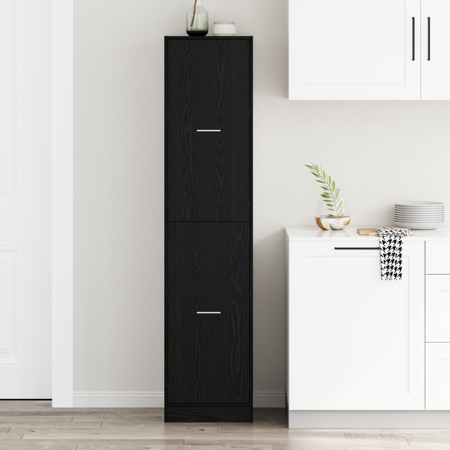 Apotekskap Svart eik 40 x 41 x 174.5 cm Konstruert tre