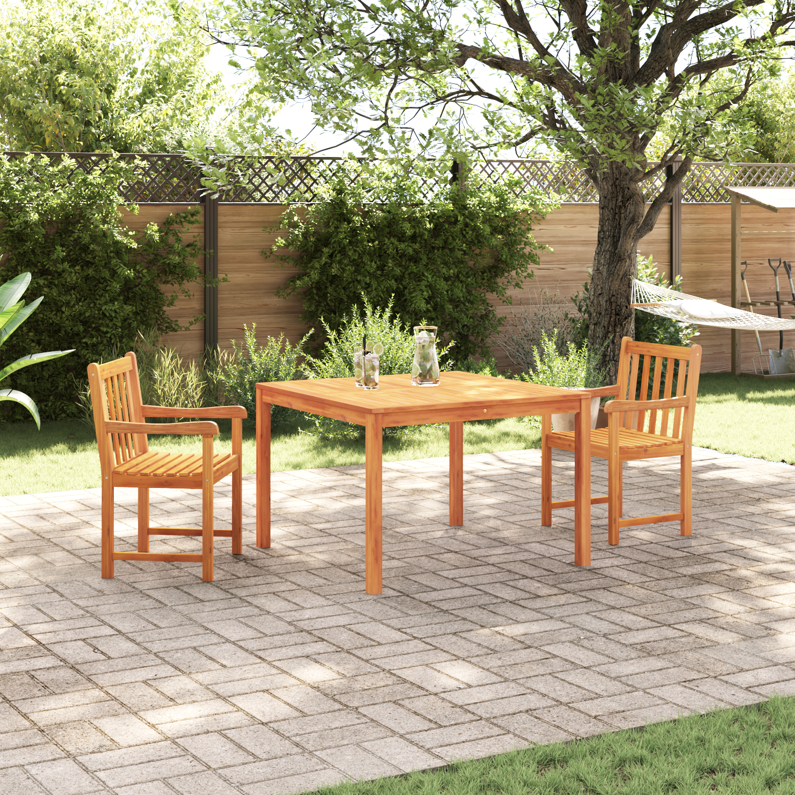 Hage Spisegruppe 3 pcs Brun Massivt akasietre