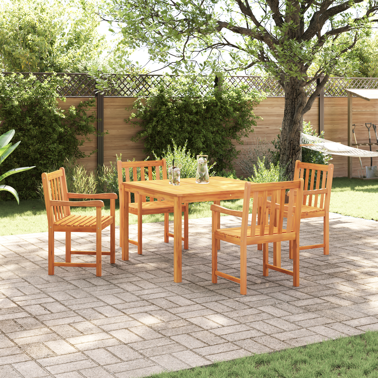 Hage Spisegruppe 5 pcs Brun Massivt akasietre