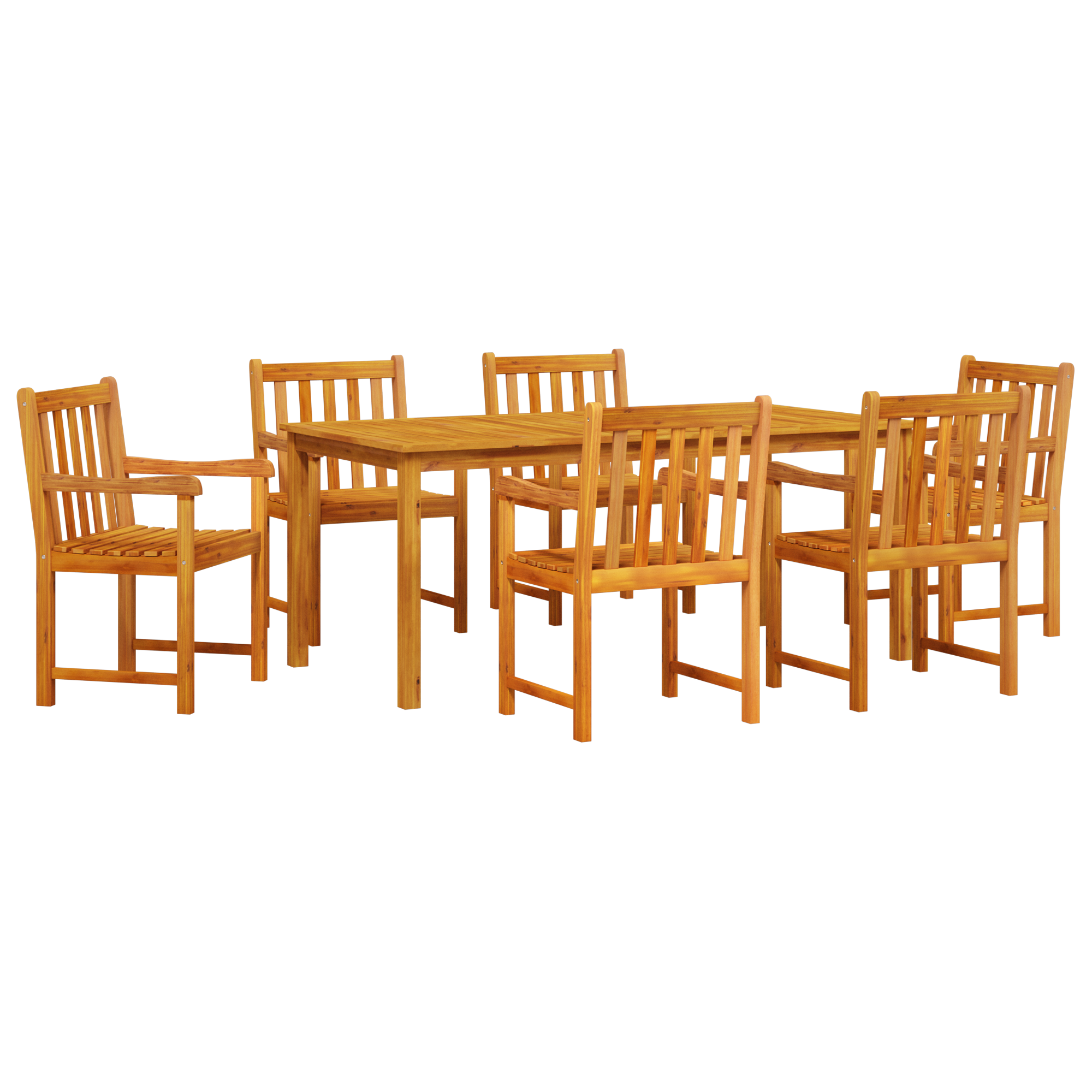 Hage Spisegruppe 7 pcs Brun heltre akasie