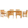 Hage Spisegruppe 7 pcs Brun heltre akasie
