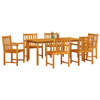 Hage Spisegruppe 7 pcs Brun heltre akasie