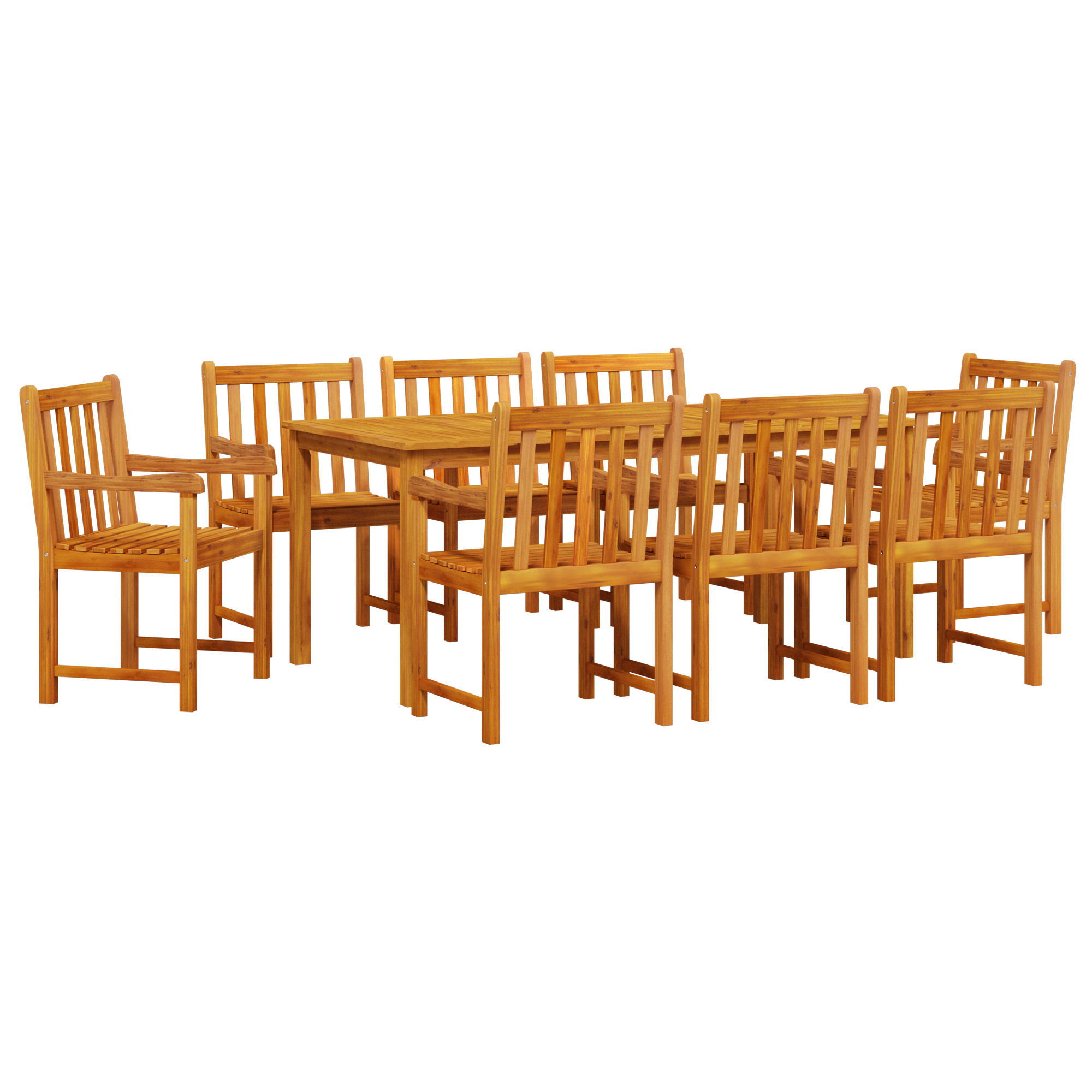 Hage Spisegruppe 9 pcs Brun heltre akasie