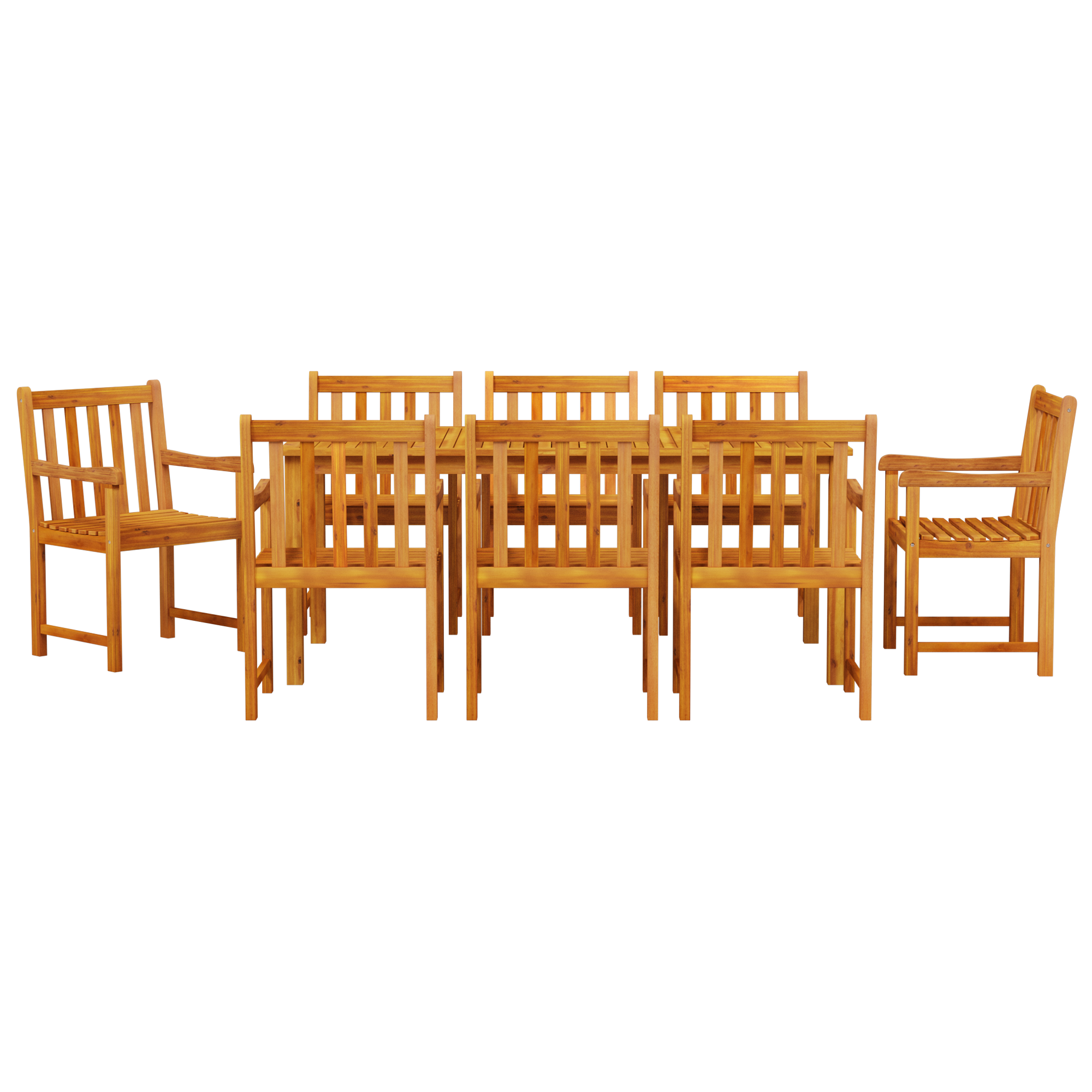 Hage Spisegruppe 9 pcs Brun heltre akasie