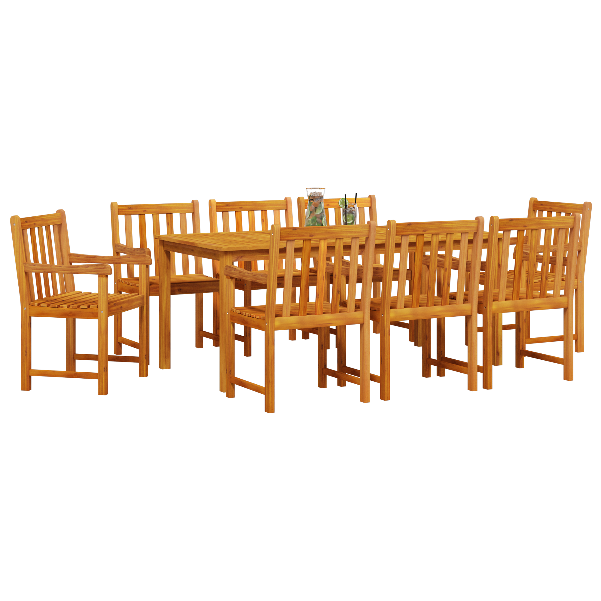 Hage Spisegruppe 9 pcs Brun heltre akasie