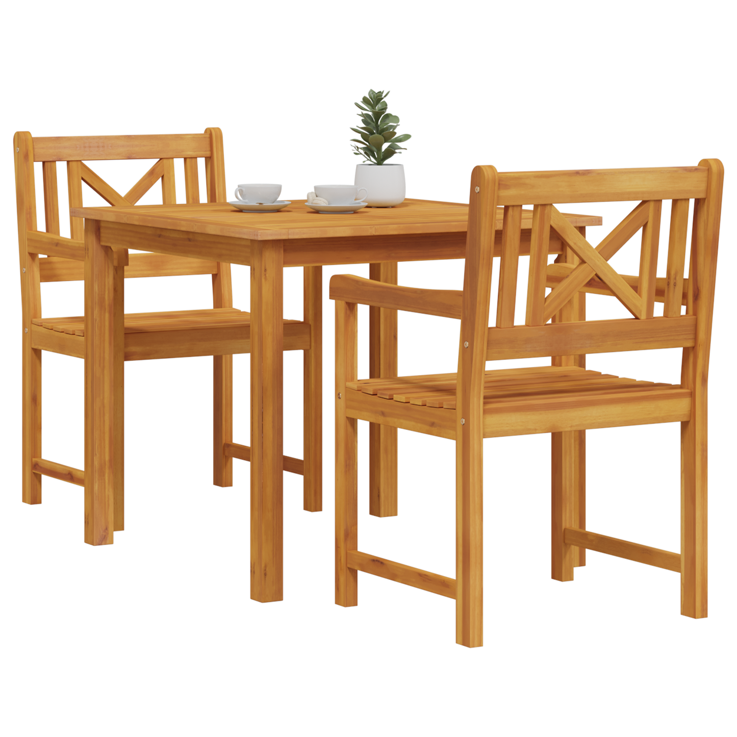 Hage Spisegruppe 3 pcs Brun Massivt akasietre