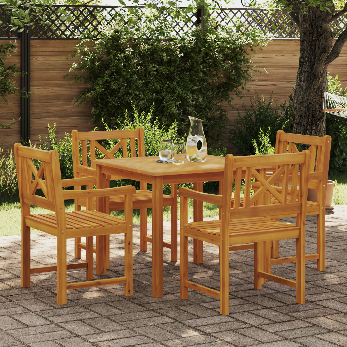 Hage Spisegruppe 5 pcs Brun Massivt akasietre