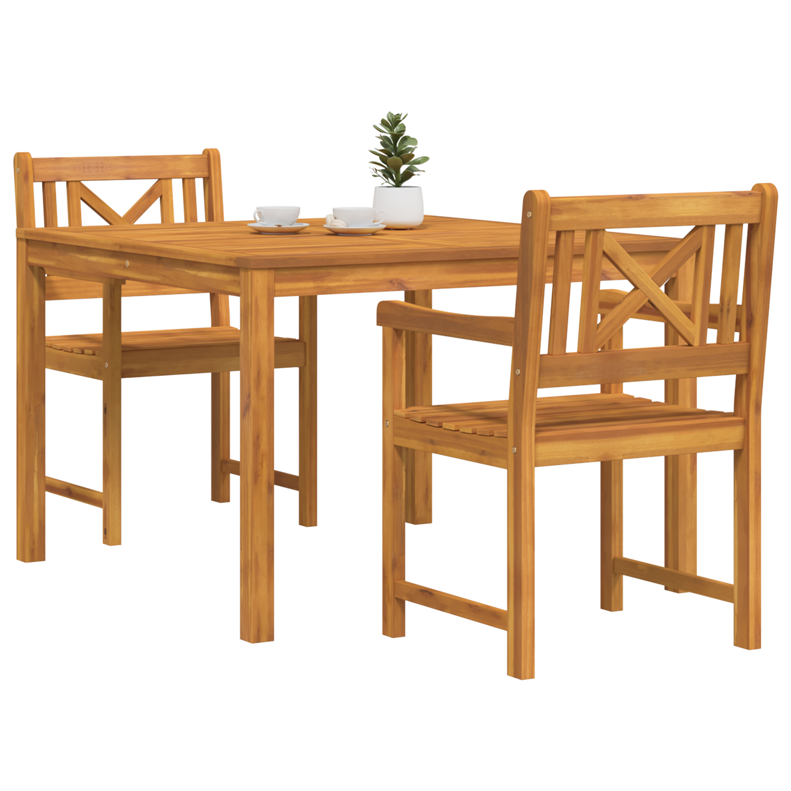 Hage Spisegruppe 3 pcs Brun Massivt akasietre