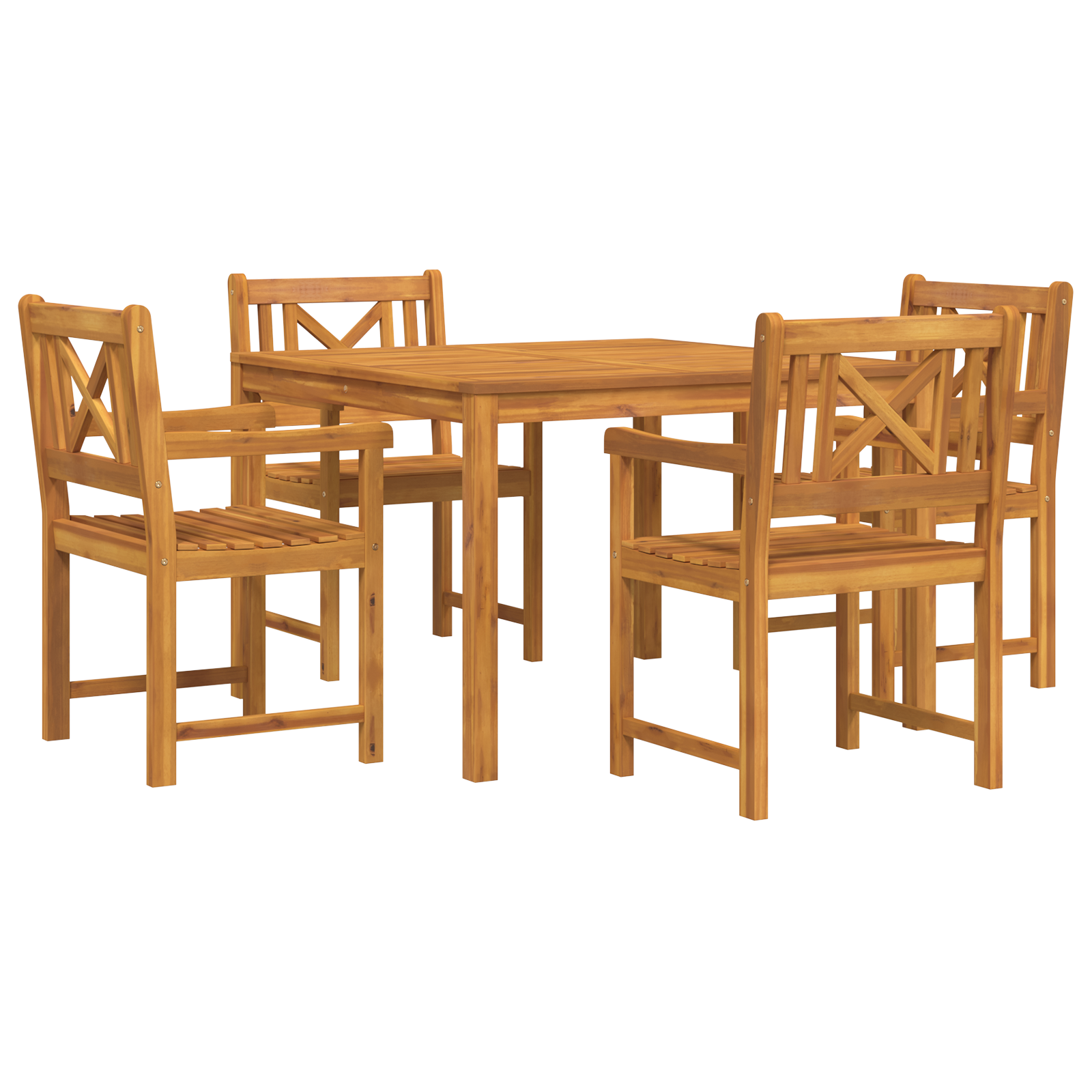 Hage Spisegruppe 5 pcs Brun Massivt akasietre