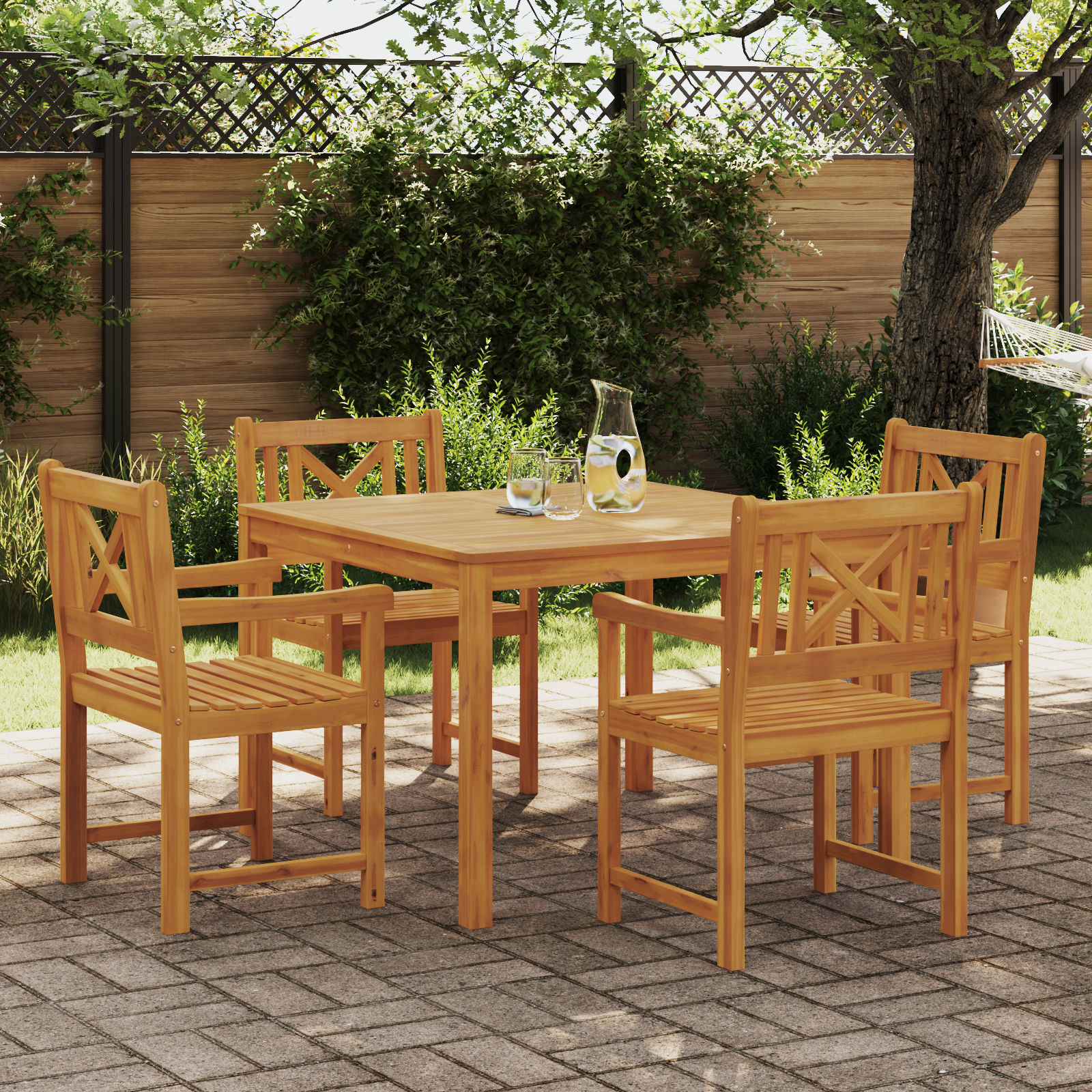 Hage Spisegruppe 5 pcs Brun Massivt akasietre