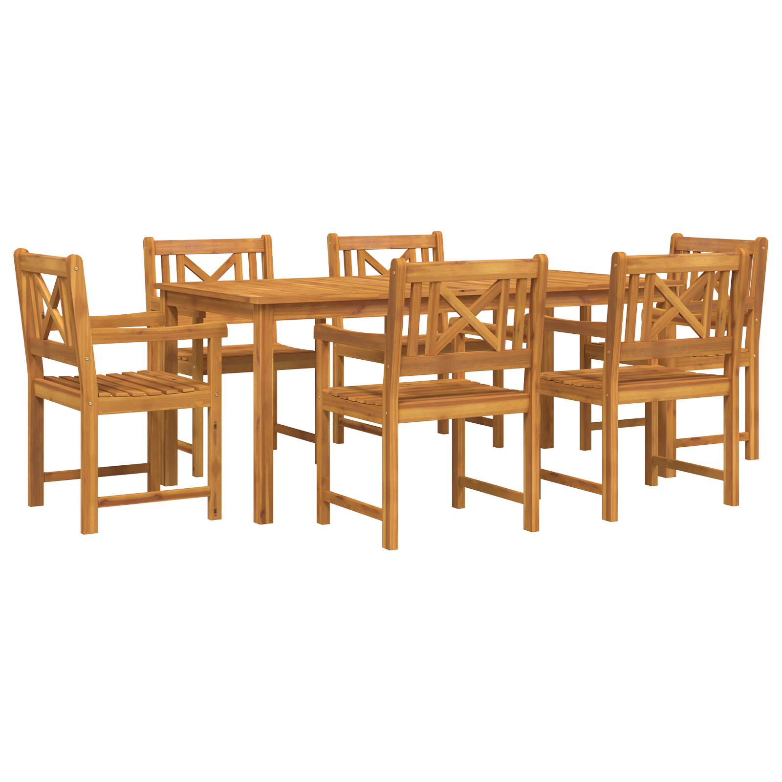 Hage Spisegruppe 7 pcs Brun heltre akasie