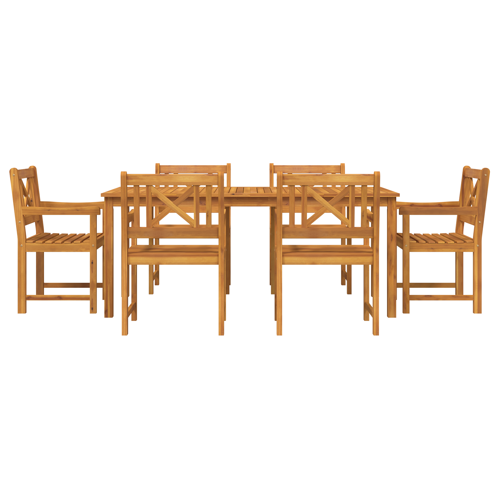 Hage Spisegruppe 7 pcs Brun heltre akasie
