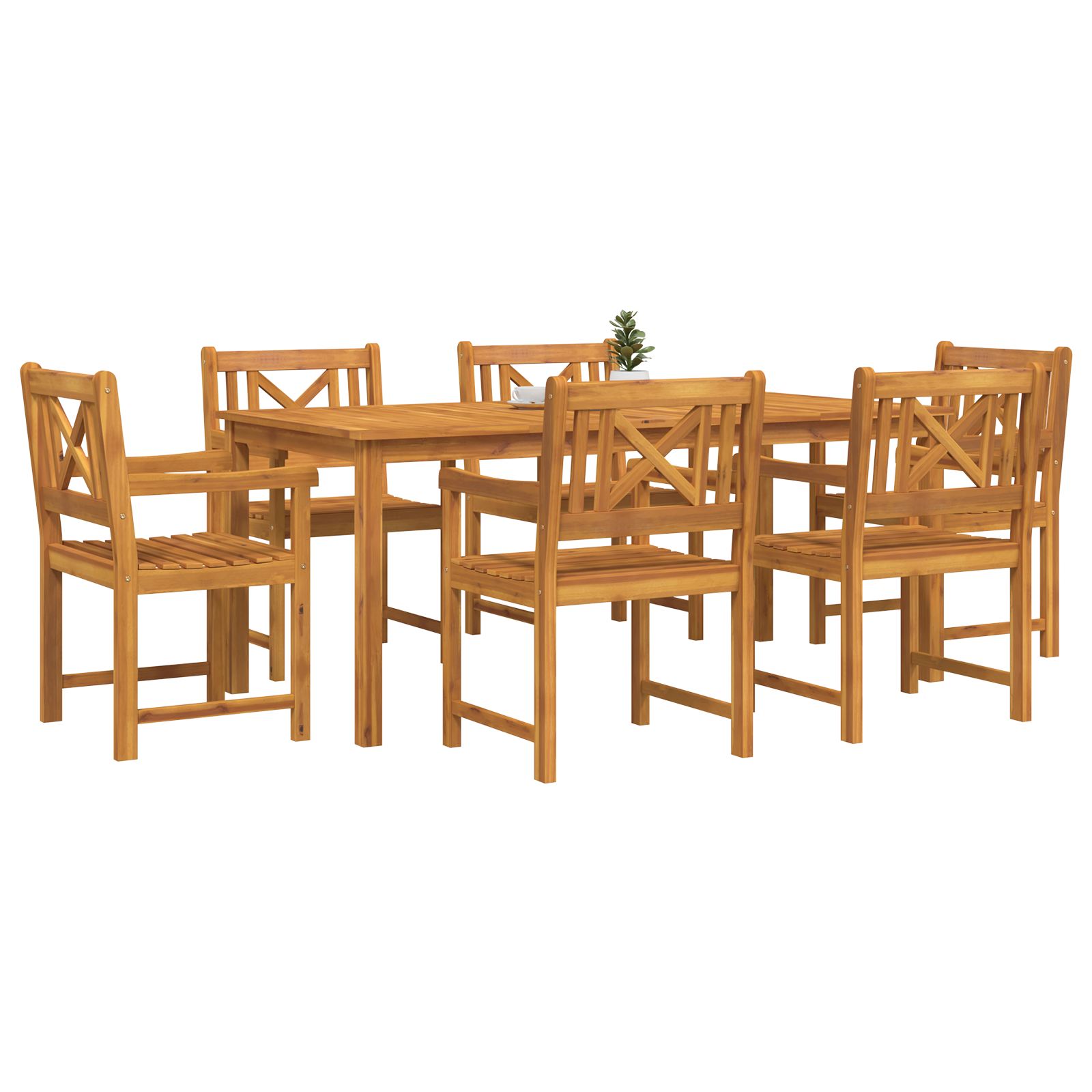 Hage Spisegruppe 7 pcs Brun heltre akasie
